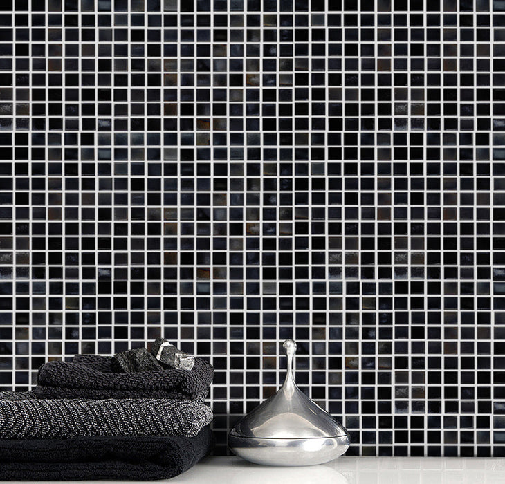 Emser Tile - Galore - Glass Mosaic - Black Installed