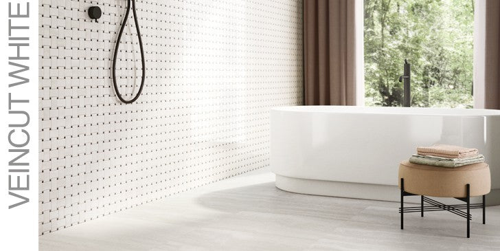 Cobsa - Tuscany Vein Cut Series 12 in. x 24 in. Polished Rectified Porcelain Tile - White