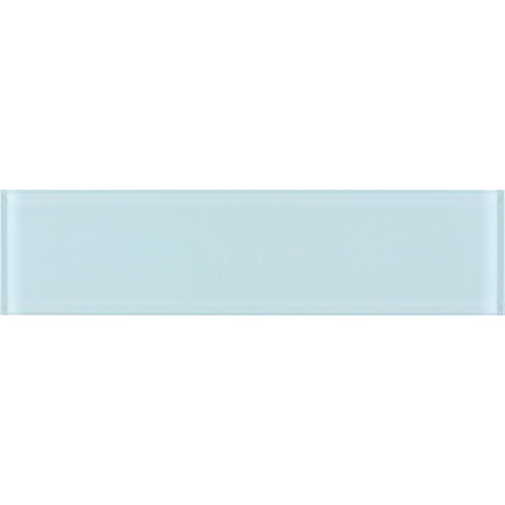 Elysium - Lucy Turquoise Glossy 4 in. x 16 in. Glass Mosaic