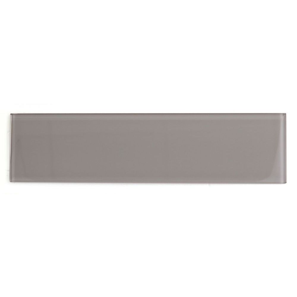 Elysium - Lucy Casale Grey 4 in. x 16 in. Glass Mosaic