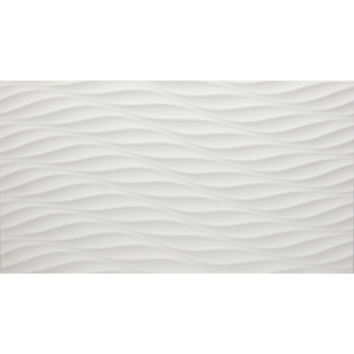 Arizona Tile - 3D Series - 12" x 22" Ceramic Tile - White Twist