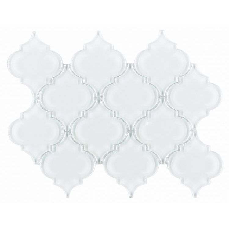 Elysium - Aladdin White Shining Glass Arabesque Mosaic