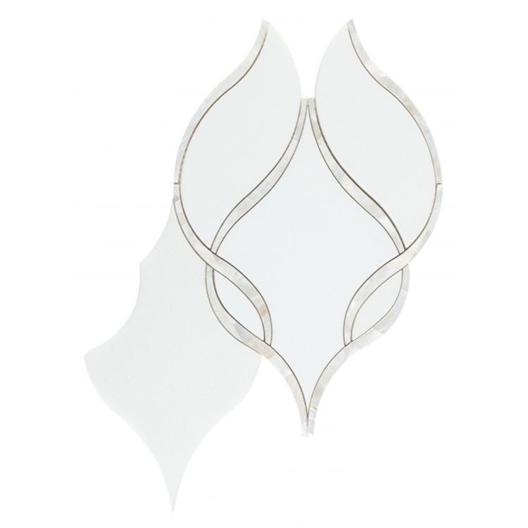 Elysium - Prestige Large Pearl 8.75 in. x 11 in. Marble and Pearl Mosaic