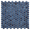 See Elysium - Penny Round 11.5 in. x 11.5 in. Porcelain Mosaic - Blue