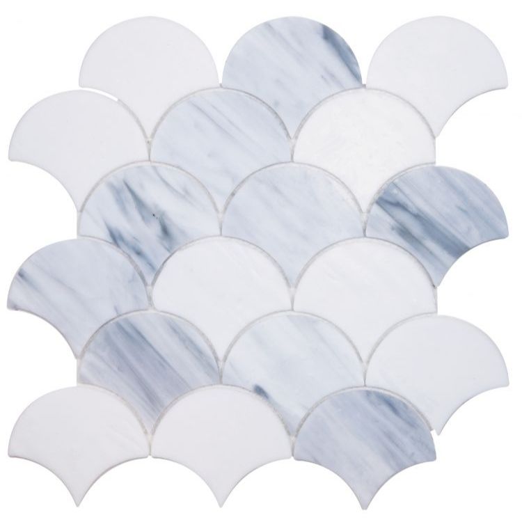 Elysium - Newport Scale Loft 9.5 in. x 9.75 in. Glass Mosaic