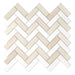 Elysium - Herringbone Marfil 11 in. x 12.5 in. Marble Mosaic