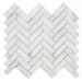Elysium - Herringbone Calacatta White Honed 11.25 in. x 11.25 in. Marble Mosaic