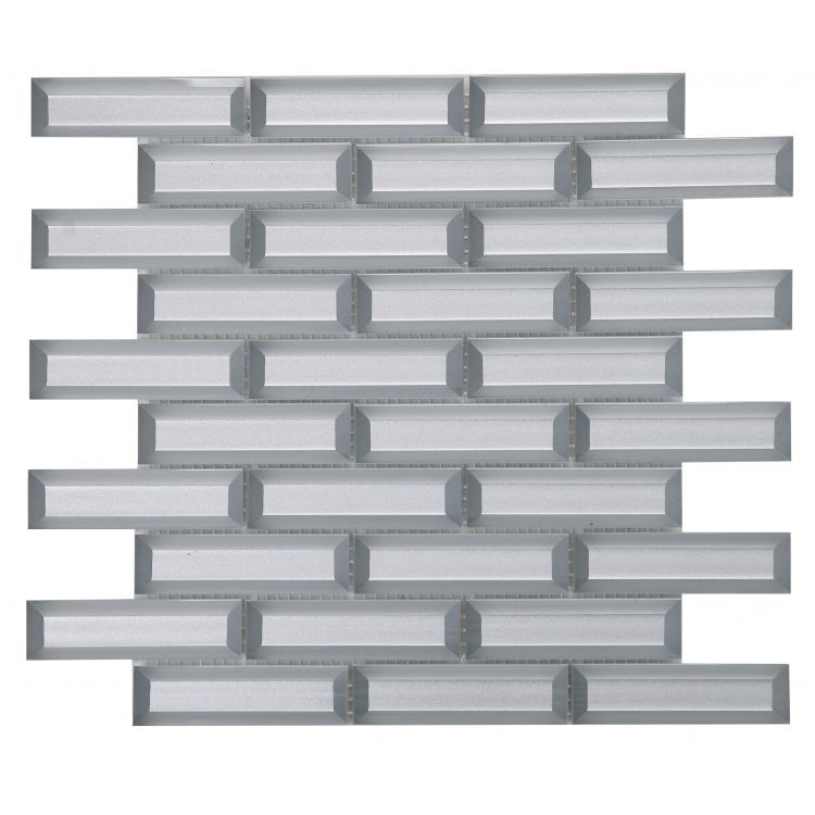 Elysium - Fierro Silver 11.75 in. x 11.75 in. Glass Subway Mosaic