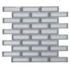 See Elysium - Fierro Silver 11.75 in. x 11.75 in. Glass Subway Mosaic