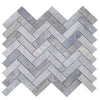 See Elysium - Herringbone Italian Grey 11 in. x 12.5 in. Marble Mosaic