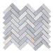 Elysium - Herringbone Italian Blue 11 in. x 12.5 in. Marble Mosaic