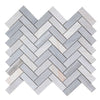 See Elysium - Herringbone Italian Blue 11 in. x 12.5 in. Marble Mosaic