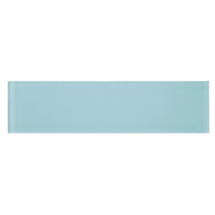 Elysium - Lucy Mint 4 in. x 16 in. Glass Mosaic