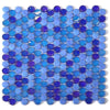 See Elysium - Laguna Ocean 11.25 in. x 11.25 in. Glass Penny Round Mosaic