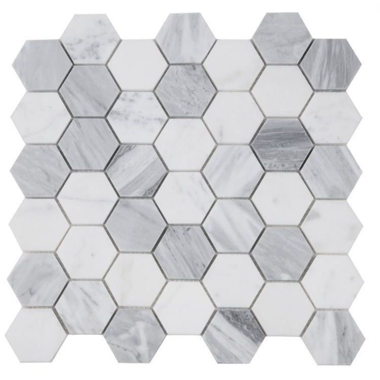 Elysium - Hexagon 2&quot; x 2&quot; Marble Mosaic - Dusk