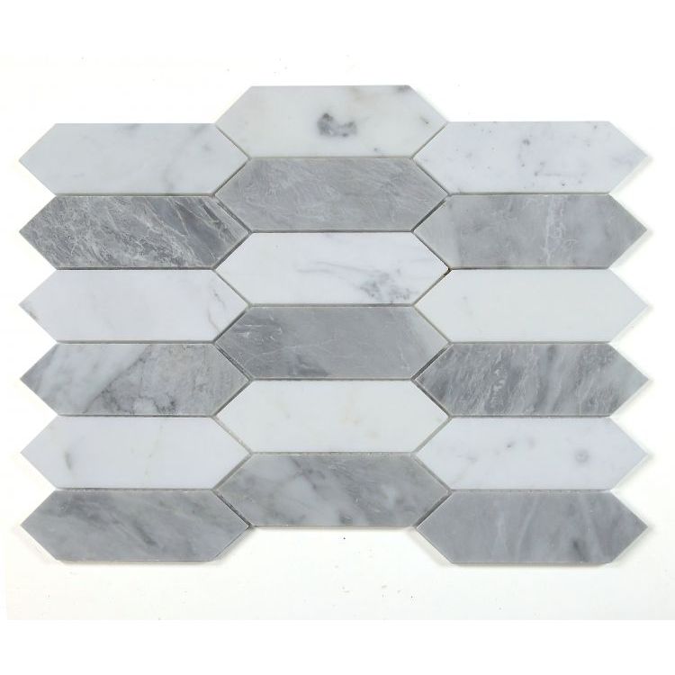 Elysium - Elongated Hex 11.75 in. x 15 in. Marble Mosaic - Dusk