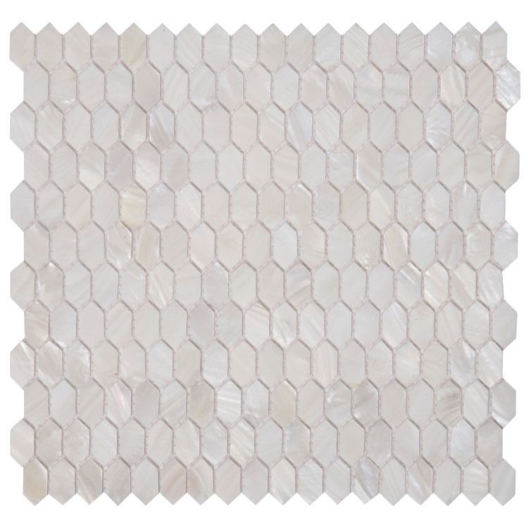 Elysium - Pearl White Arrow 12 in. x 12 in. Pearl Arrow Mosaic