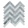 See Elysium - Herringbone City Grey 11.25 in. x 11.25 in. Marble Mosaic