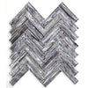 See Elysium - Herringbone Shell Silver 11 in. x 11 in. Marble Mosaic
