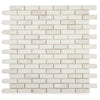 See Elysium - Diana Linear Thassos 11.75 in. x 12 in. Marble Mosaic