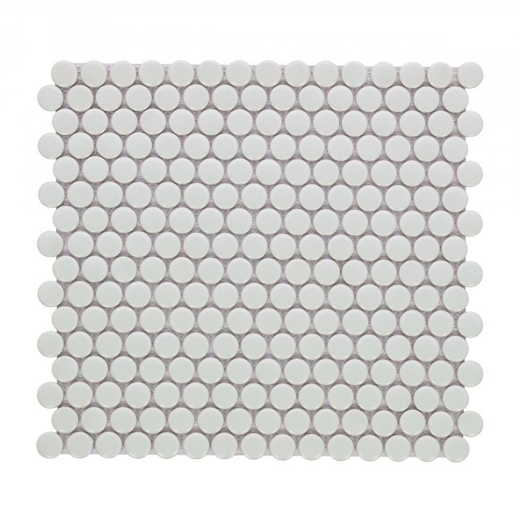 Elysium - Penny Round 11.5 in. x 12.25 in. Porcelain Mosaic - Natural Grey Matte