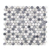 Elysium - Penny Round 11.5 in. x 12.25 in. Porcelain Mosaic - Mixed Grey Glossy