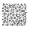See Elysium - Penny Round 11.5 in. x 12.25 in. Porcelain Mosaic - Mixed Grey Glossy