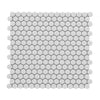 See Elysium - Penny Round 11.5 in. x 12.25 in. Porcelain Mosaic - Light Grey Matte