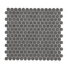 See Elysium - Penny Round 11.5 in. x 12.25 in. Porcelain Mosaic - Dark Grey Matte