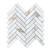 Elysium - Herringbone Calacatta Gold Honed 11.25 in. x 11.25 in. Marble Mosaic