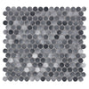 See Elysium - Penny Round 11.5 in. x 12.25 in. Porcelain Mosaic - Fancy Grey