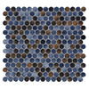 See Elysium - Penny Round 11.5 in. x 12.25 in. Porcelain Mosaic - Shadow