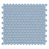 See Elysium - Penny Round 11.5 in. x 12.25 in. Porcelain Mosaic - Sky Blue