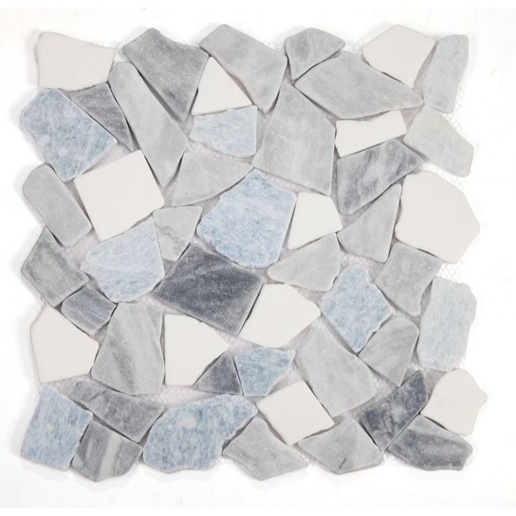 Elysium - River Stone 12&quot; x 12&quot; Stone Mosaic - Blue Ocean