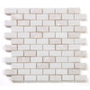 See Elysium - Diana Brick Thassos 11.75 in. x 11.75 in. Marble Mosaic