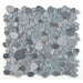 Elysium - Peach 12" x 12" Glass and Marble Mosaic - Blue