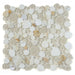 Elysium - Peach 12" x 12" Glass and Marble Mosaic - Calacatta Gold