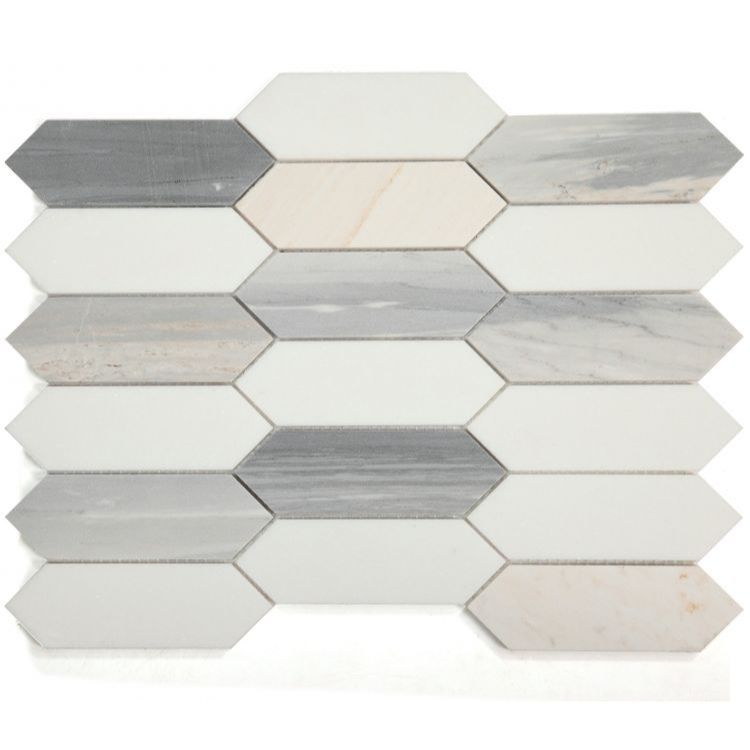 Elysium - Elongated Hex 11.75 in. x 15 in. Marble Mosaic - Blue New