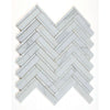 See Elysium - Diana Herringbone White 11 in. x 11.75 in. Marble Mosaic