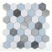 Elysium - Hexagon 2" x 2" Marble Mosaic - Deep Ocean