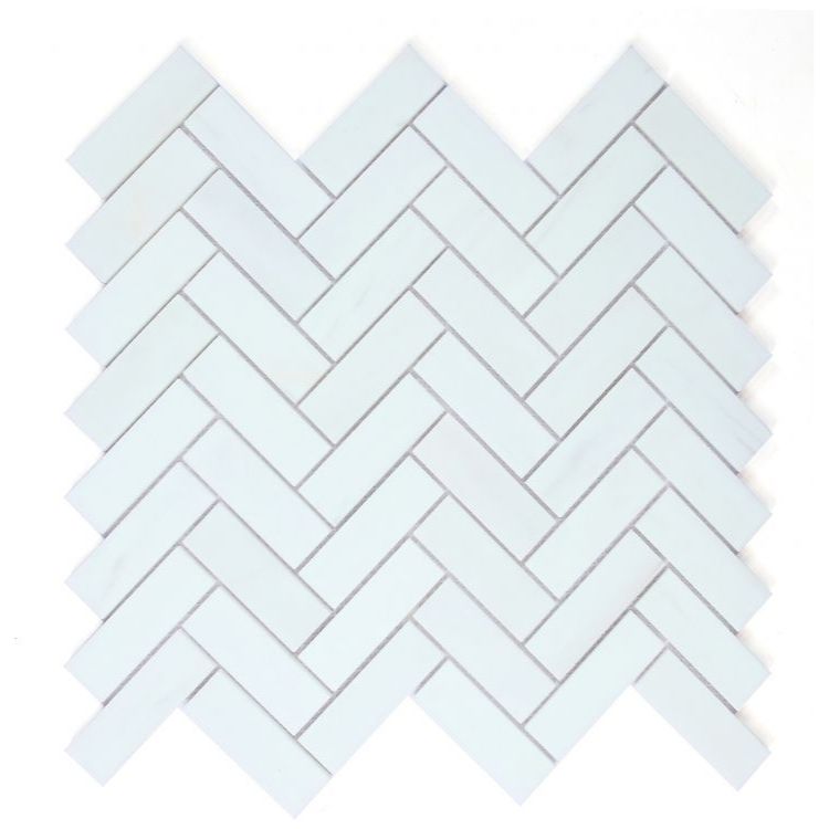 Elysium - Herringbone Dolomite Polished 12 in. x 12.75 in. Marble Mosaic