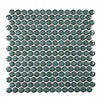 See Elysium - Penny Round 11.5 in. x 11.5 in. Porcelain Mosaic - Turquoise