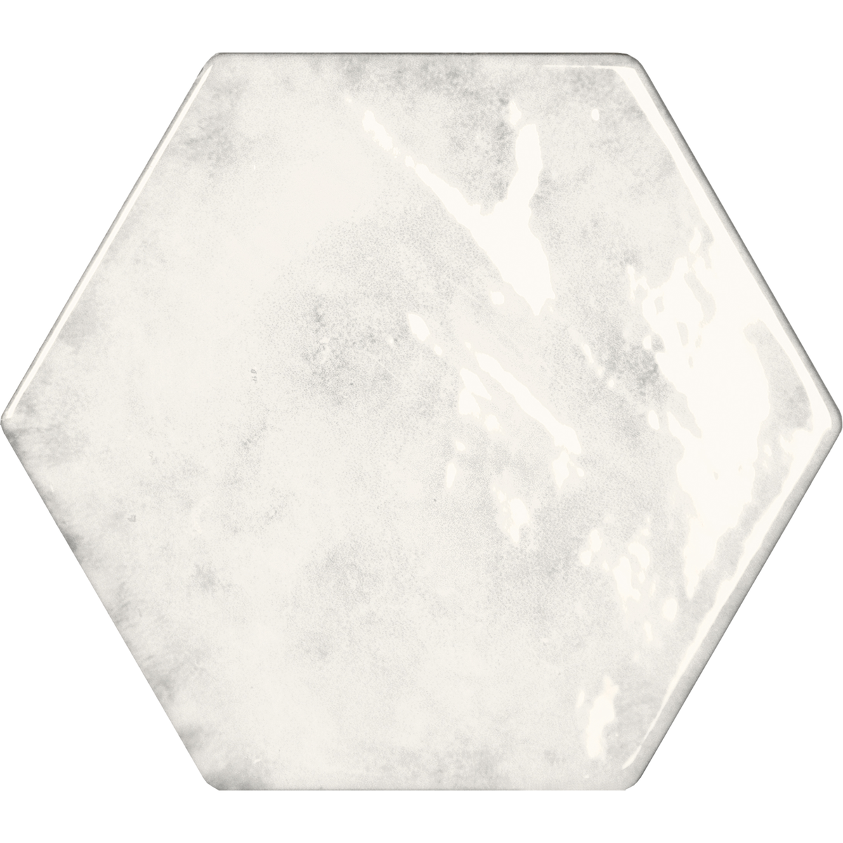 Tesoro - Esamarine Collection Ceramic Hex Tile - Glossy Bianco