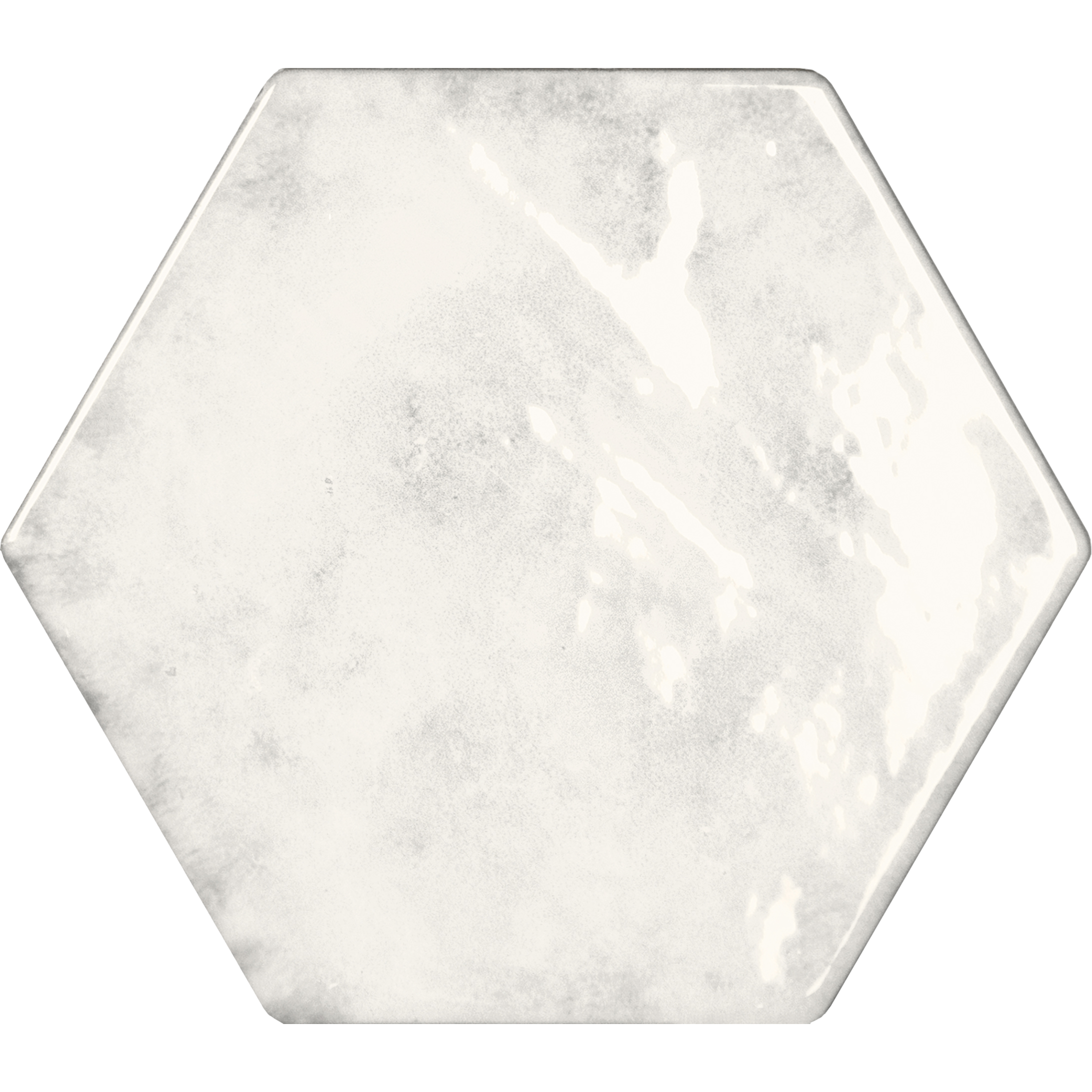 Tesoro - Esamarine Collection Ceramic Hex Tile - Glossy Bianco — Floorzz