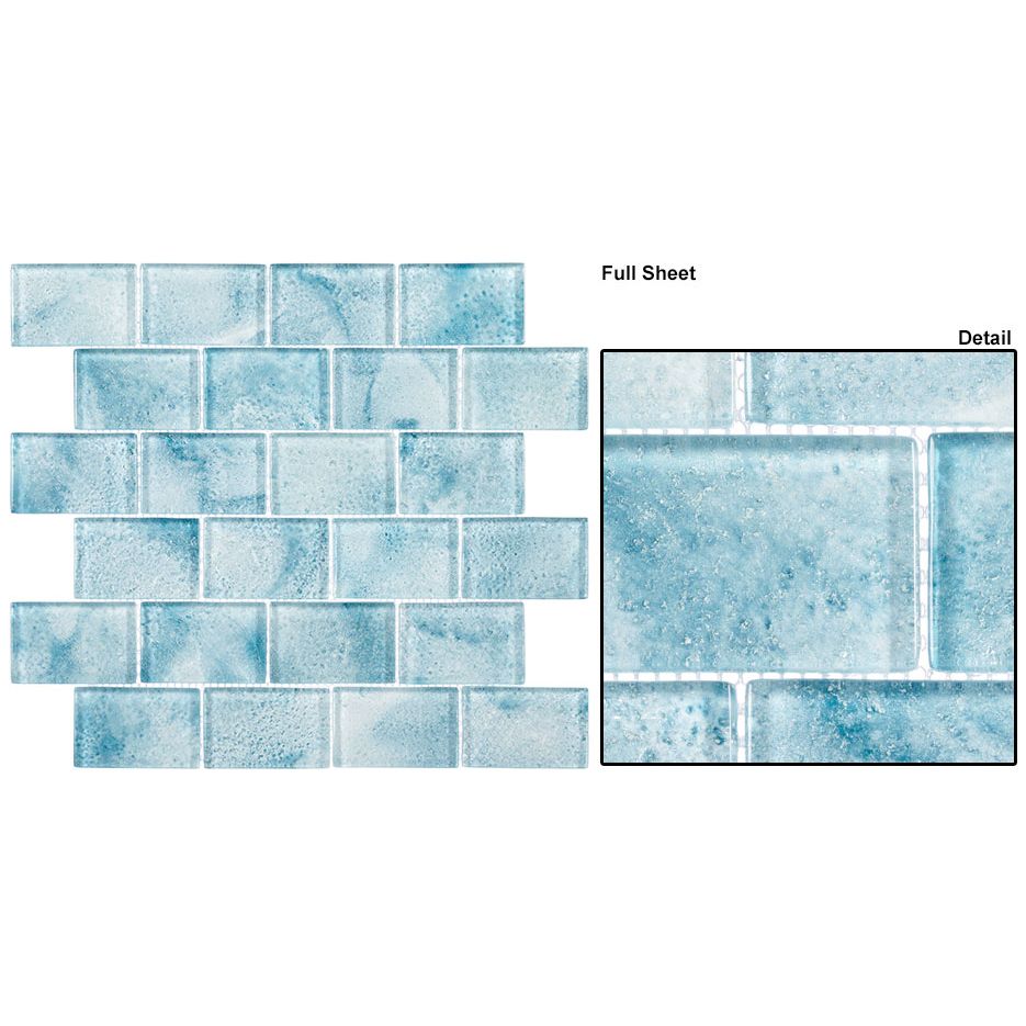 Bellagio - Frothy Swirls Collection - Glass Brick Mosaic - Swanky Pool