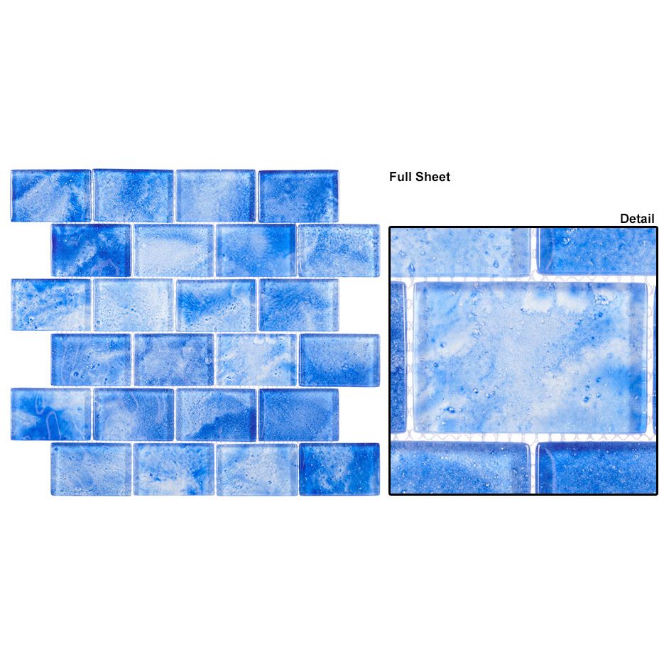 Bellagio - Frothy Swirls Collection - Glass Brick Mosaic - Azulejo Art