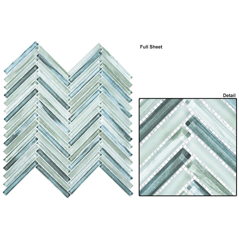 Bellagio Himalayan Arches Glass Herringbone Mosaic Kamet Lonzo