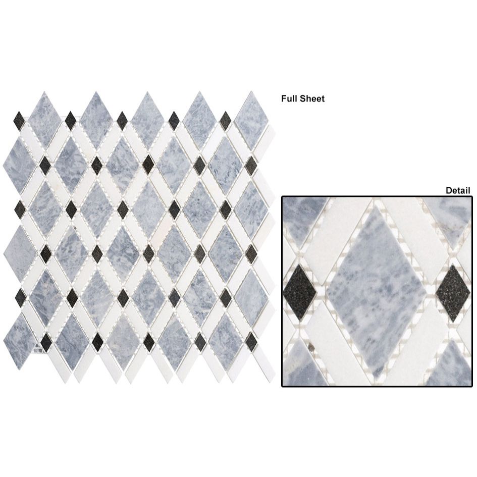 Bellagio - Diamond Collection Stone Mosaic - Mugworth and Thassos White