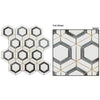 See Bellagio - Sky Light Collection Stone Hex Mosaic -  White Celesta