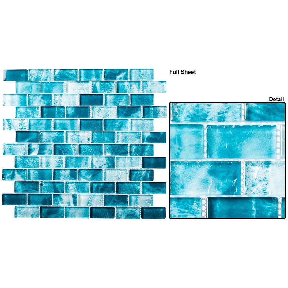 Bellagio - Natural Beauty Collection Glass Brick Mosaic - Eternity Pool